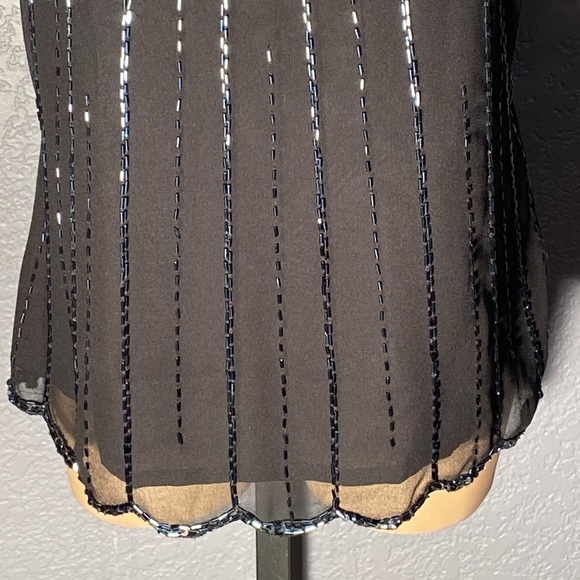 NEWPORT NEWS - NWT - tank: black w beads / sequins & lining / adj. straps - 16 - Picture 4 of 16